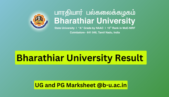 Bharathiar University Result 2024 - UG and PG Marksheet @b-u.ac.in