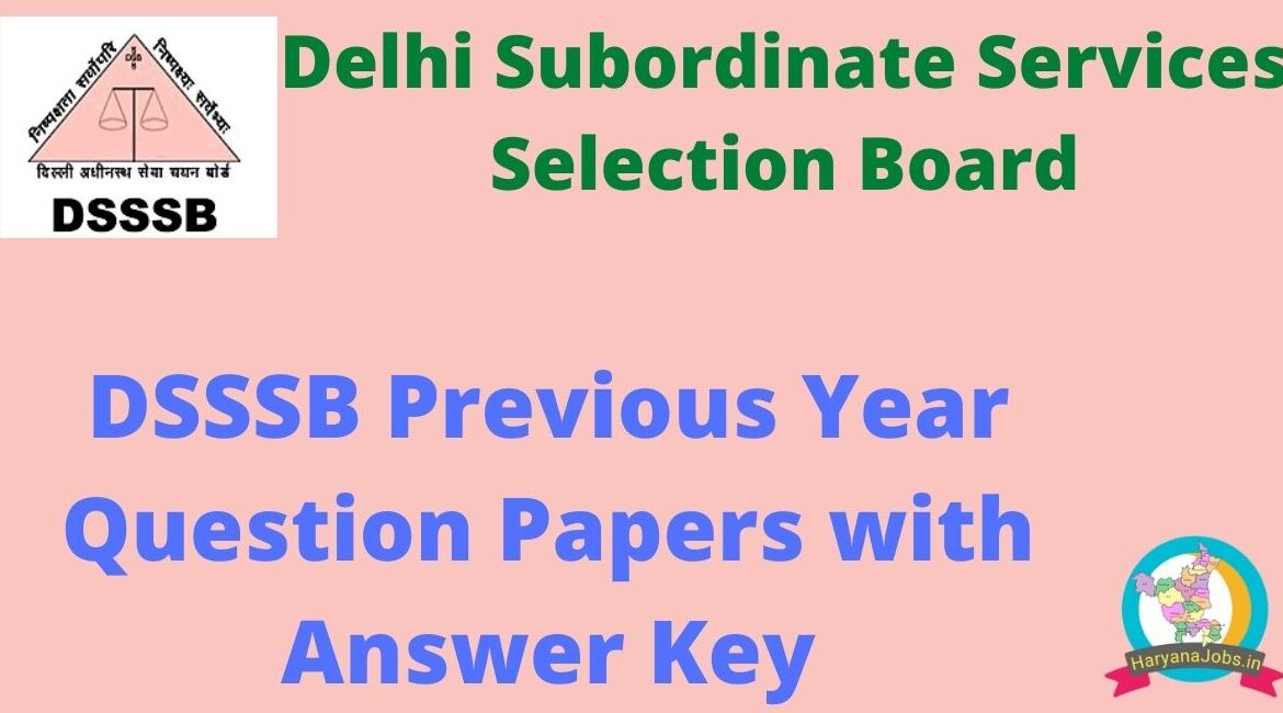 DSSSB Previous Year Question Papers 350 plus PDF