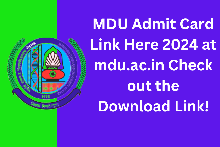 MDU Admit Card Link Here 2024 