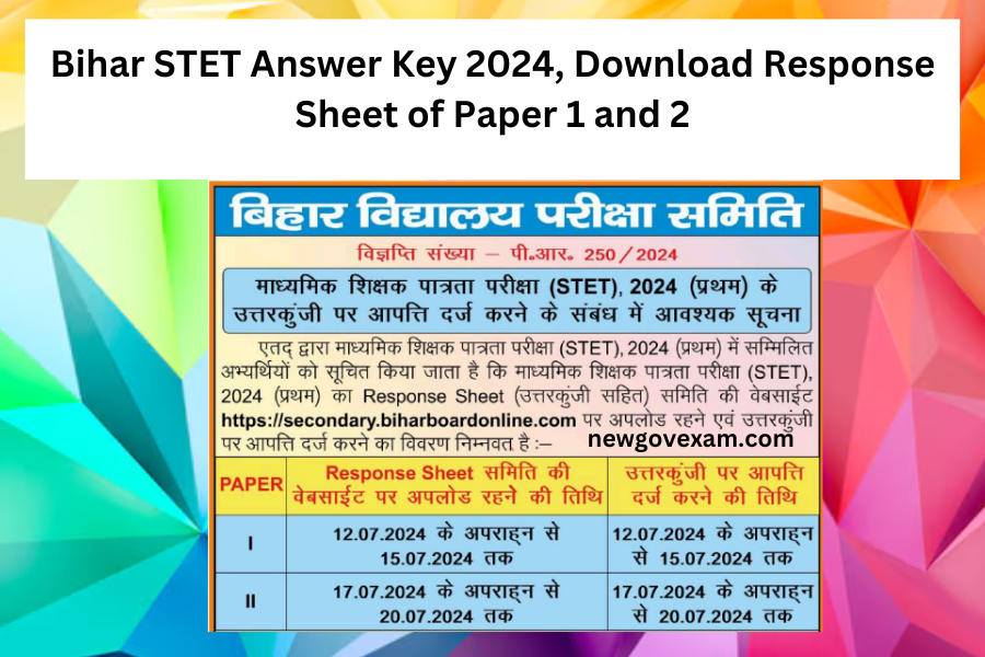 Bihar STET Answer Key 2024