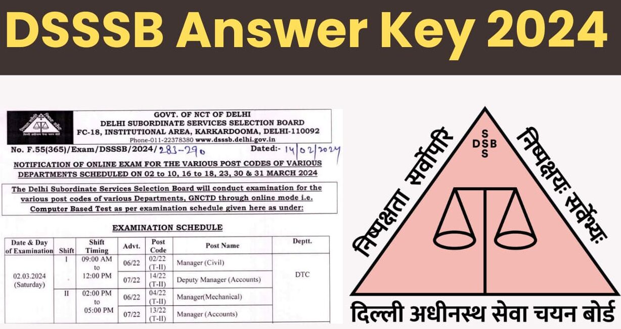 DSSSB Answer Key 2024