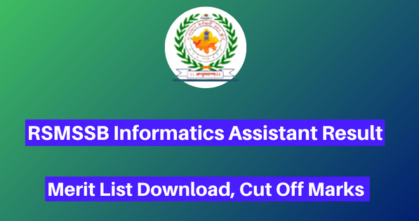 RSMSSB Informatics Assistant Result Link 2024