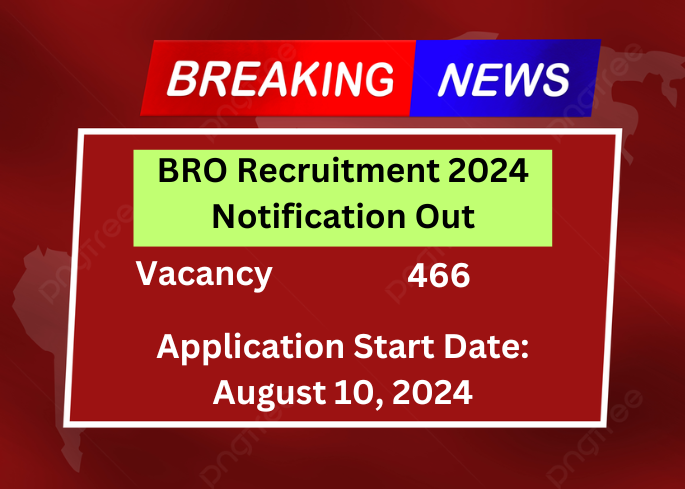 BRO Recruitment 2024 Notification Out, Apply Online, 466 Posts of Driver, Operator, etc., All Details Here, breaking news, Latest news