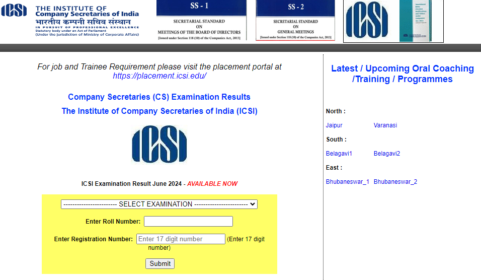 CS Executive Result Date 2024, Executive and Professional Result, ICSI CS Result June 2024 ICSI CS June 2024 exam results, live updates