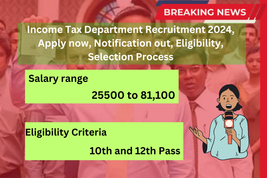 Income Tax Department Recruitment 2024, Apply now, Notification out, Eligibility, Selection Process