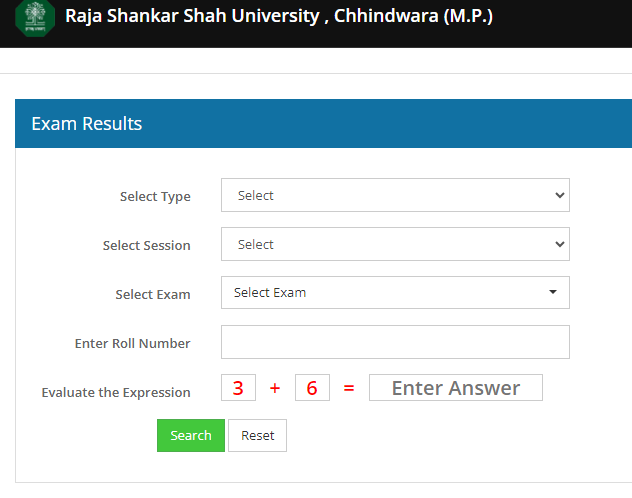 Raja Shankar Shah University Result 2024, Link Marksheet Download