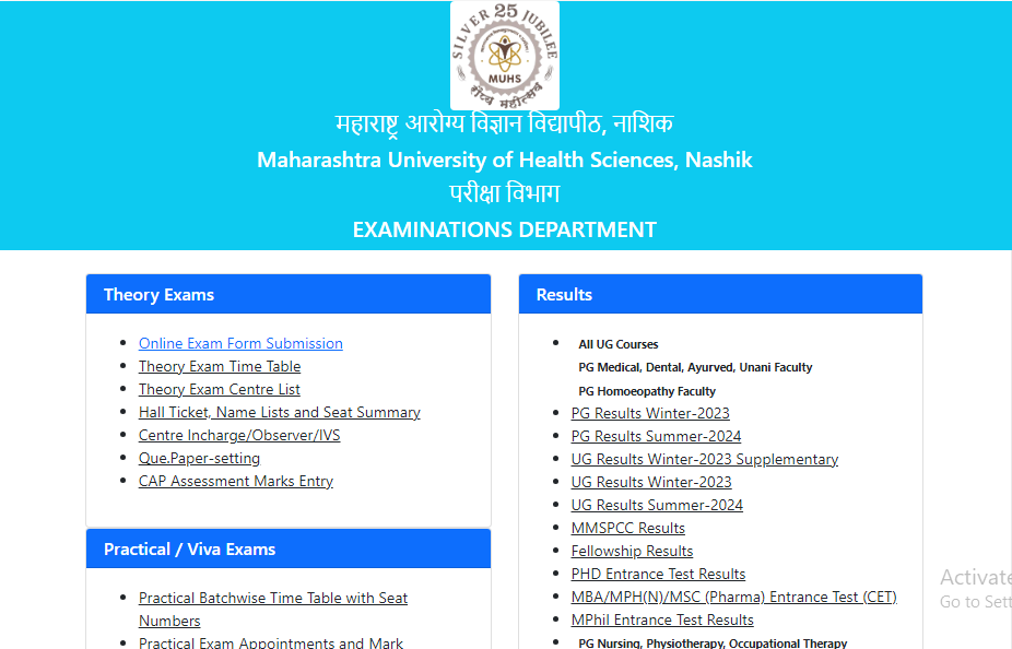 MUHS Result Out 2024, Direct Link to Download Summer UG and PG Marksheet PDF