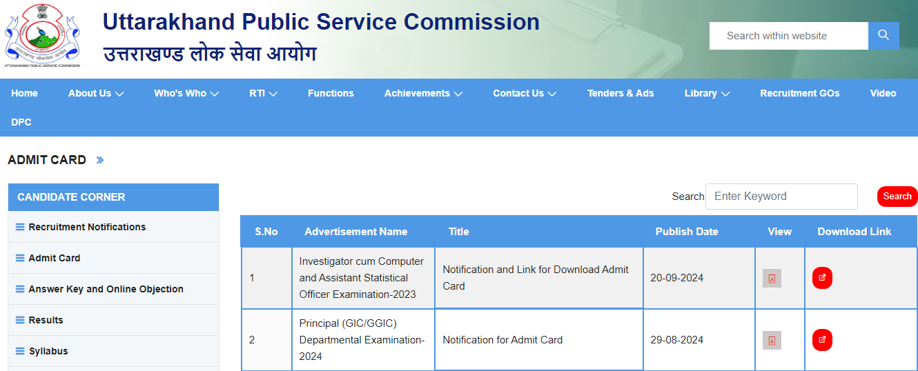 UKPSC Admit Card 2024, Release Date Out at ukpsc.net.in: Check Exam Schedule