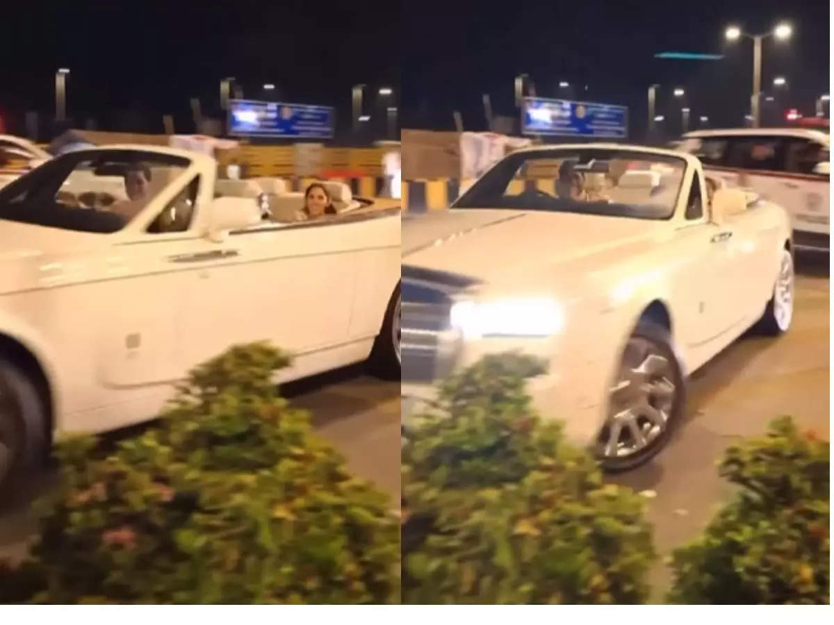 Akash Isha Ambani Shloka Mehta show off in Rolls-Royce during Mumbai Night Ride 2024