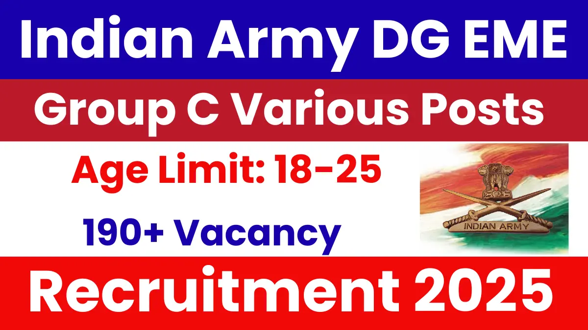 Army DG EME Group C Recruitment 2025