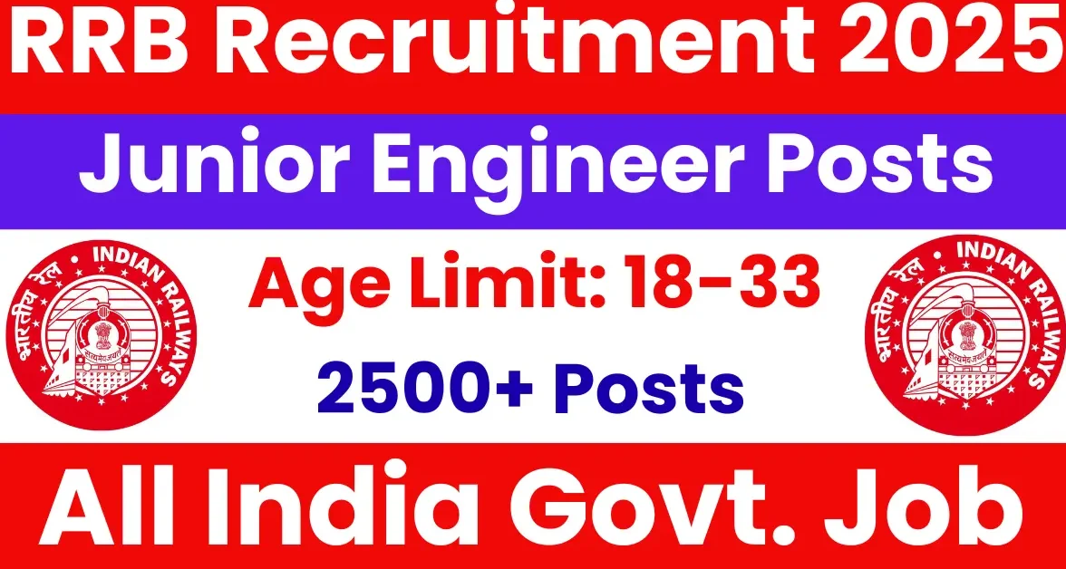 RRB Junior Engineer Recruitment 2025 (JE) : Notification Out for 2570 Posts