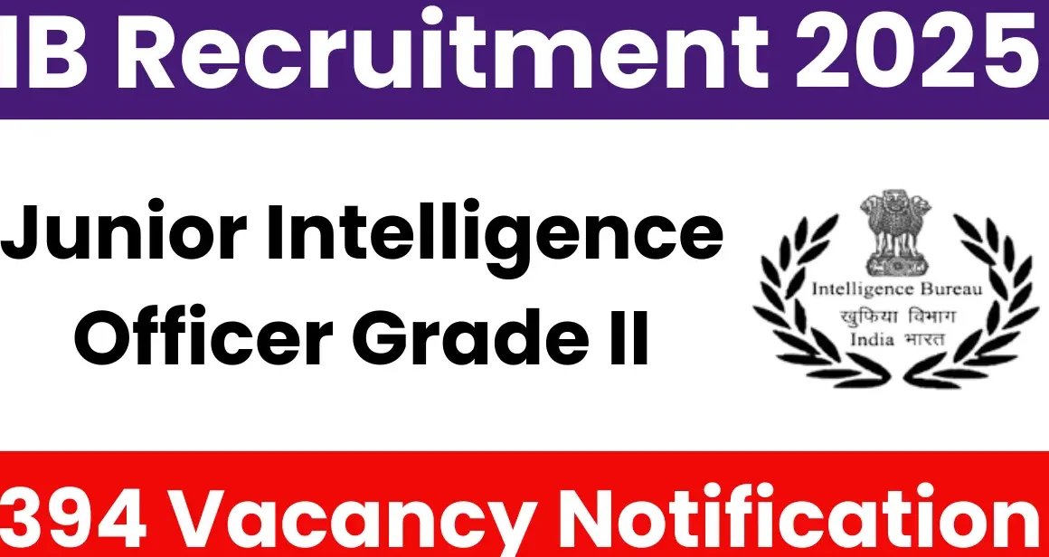 IB Junior Intelligence Officer Grade II Recruitment 2025